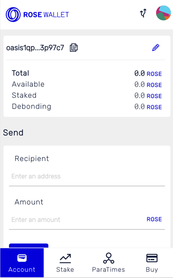 The Wallet screen